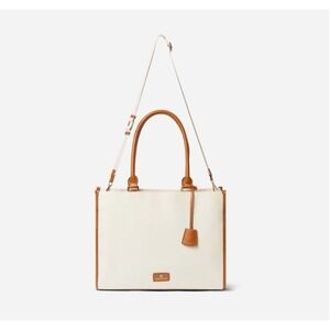 Nordace Siena Riviera Tote Bag Beige/Brown Canvas NEW NWT